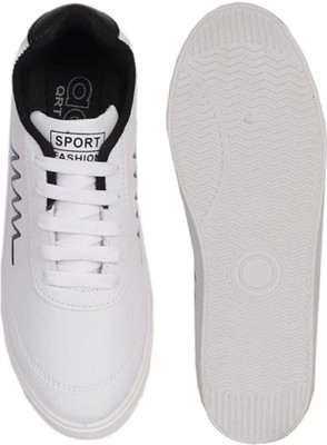 RETRO Boys & Girls Lace Sneakers(White, 8-9 years)