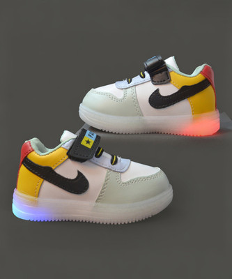 FEETWELL Boys & Girls Velcro Sneakers(Yellow, 4-4.5YEARS)