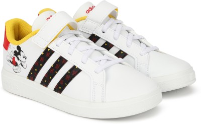 Adidas Kids Boys & Girls Velcro Tennis Shoes(White)