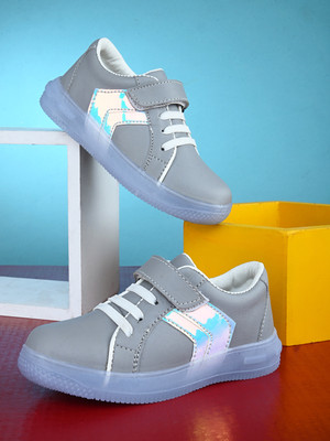 Steprite Boys & Girls Velcro Sneakers(Grey, 2.5-3 Y)