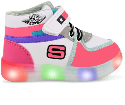 BALAKPLUS Boys & Girls Velcro Sneakers(Pink, 2-2.5 Years)