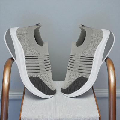 HouseOfCommon Boys & Girls Slip on Running Shoes(Grey, 8.5 - 9 Years)