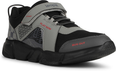 LIBERTY Boys Velcro Running Shoes(Grey, 8.5-9 Years)