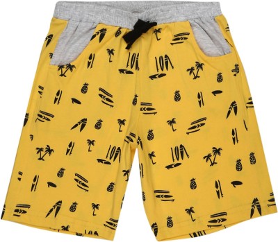 V-MART Short For Boys Casual Graphic Print Pure Cotton(Yellow, Pack of 1)