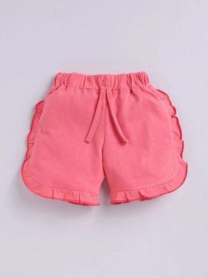 CERABI Short For Girls Casual Solid Pure Cotton(Pink, Pack of 1)
