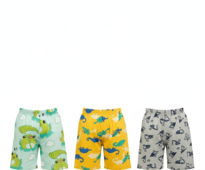 SASNK Short For Boys & Girls Casual Printed Pure Cotton(Multicolor, Pack of 3)