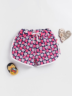 Here&Now X Game Begins Short For Girls Casual Printed Pure Cotton(Multicolor, Pack of 1)