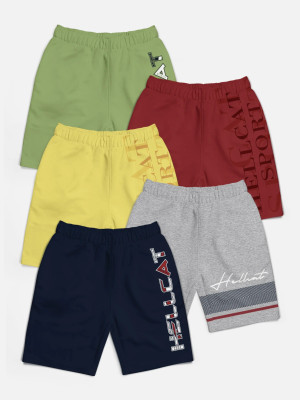 Hellcat Short For Boys Casual Printed Cotton Blend(Multicolor, Pack of 5)