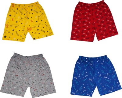 Freeze and Frost Short For Boys & Girls Casual Printed Pure Cotton(Multicolor, Pack of 4)