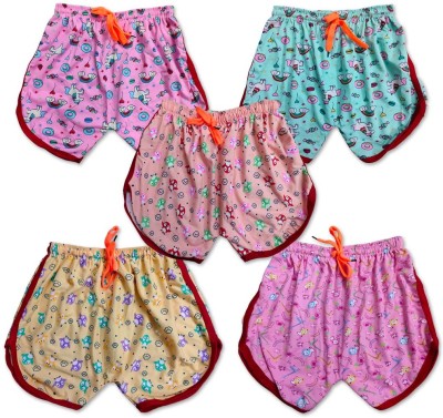KNETLY Short For Baby Boys & Baby Girls Casual Printed Cotton Blend(Multicolor, Pack of 5)