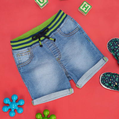 Pantaloons Baby Short For Baby Boys Casual Solid Cotton Blend(Blue, Pack of 1)