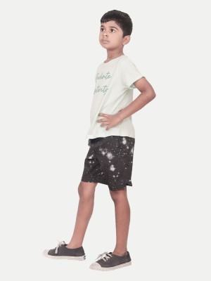 Rad prix Short For Boys Casual Printed Pure Cotton(Black, Pack of 1)