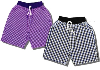 THE CHILD COMPANY Short For Boys Casual Checkered Pure Cotton(Multicolor, Pack of 2)