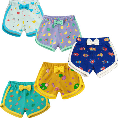 VParents Short For Baby Girls Casual Printed Hosiery(Multicolor, Pack of 5)