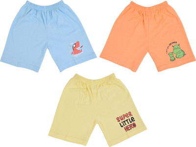 Toddylon Short For Baby Boys & Baby Girls Casual Graphic Print Cotton Blend(Multicolor, Pack of 3)