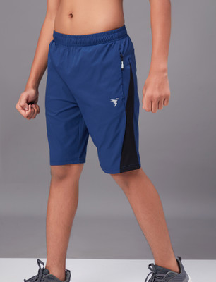 TECHNOSPORT Short For Boys Sports Colorblock Polyester(Blue, Pack of 1)
