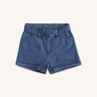 Pantaloons Junior Short For Girls Casual Solid Pure Cotton(Blue, Pack of 1)