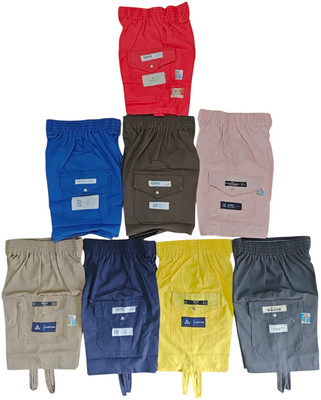 PRFAB Short For Boys & Girls Casual Solid Pure Cotton(Multicolor, Pack of 6)