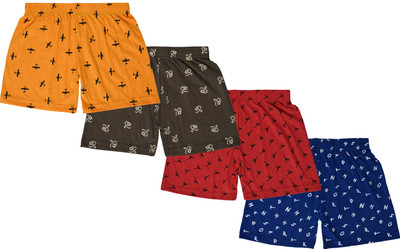 iilleria Short For Boys Casual Printed Pure Cotton, Cotton Blend(Multicolor, Pack of 4)
