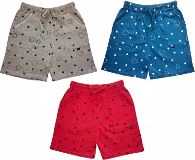 LOVO Short For Boys & Girls Casual Polka Print Cotton Blend(Multicolor, Pack of 3)