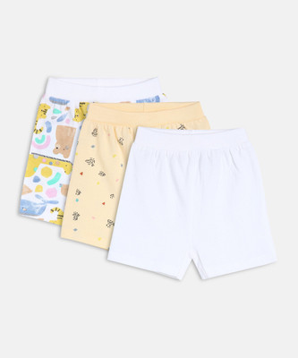 MINI KLUB Short For Baby Boys Casual Printed Pure Cotton(White, Pack of 3)