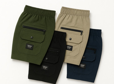 PRFAB Short For Boys & Girls Casual Solid Pure Cotton(Multicolor, Pack of 4)