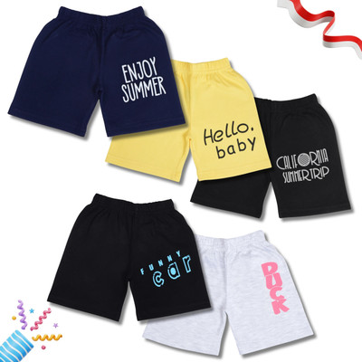 Worton Fashion Short For Baby Boys Casual Printed Pure Cotton(Multicolor, Pack of 5)