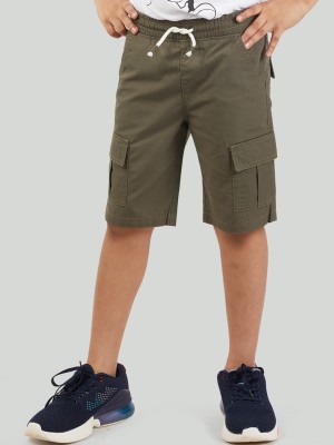 Zalio Short For Boys Casual Solid Pure Cotton(Dark Green, Pack of 1)