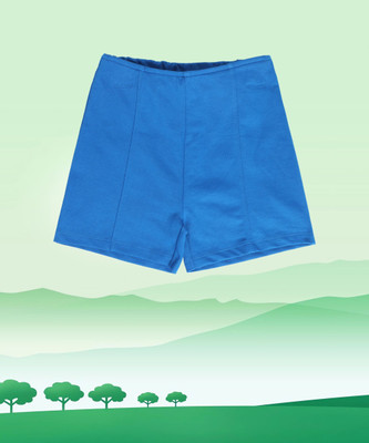 MINI KLUB Short For Girls Casual Solid Pure Cotton(Blue, Pack of 1)