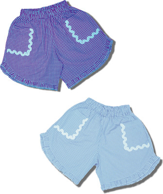 THE CHILD COMPANY Short For Baby Girls Casual Checkered Pure Cotton(Blue, Pack of 3)