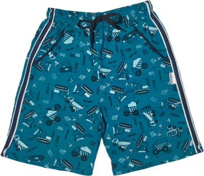 ATLANS Short For Boys Casual Printed Cotton Blend(Blue, Pack of 1)
