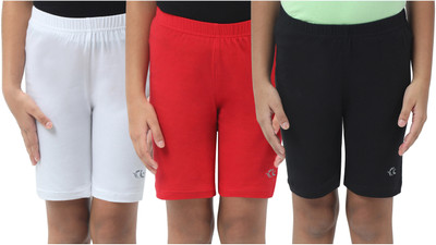 Chitu Trends Short For Baby Girls Casual Solid Cotton Lycra(Multicolor, Pack of 3)