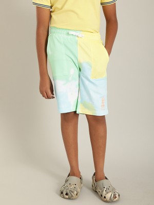 INDIAN TERRAIN Short For Boys Casual Printed Pure Cotton(Yellow, Pack of 1)