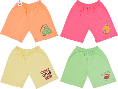 BabyToons Short For Baby Boys & Baby Girls Casual Printed Cotton Blend(Multicolor, Pack of 4)
