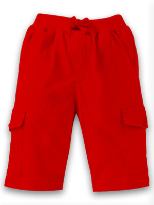 KiddoPanti Short For Boys Casual Solid Pure Cotton(Red, Pack of 1)