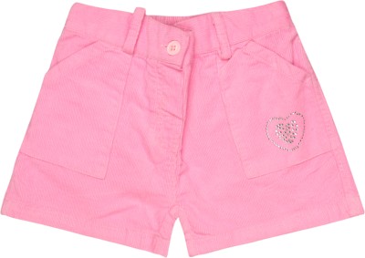 BodyCare Short For Baby Girls Casual Embellished Cotton Blend(Pink, Pack of 1)