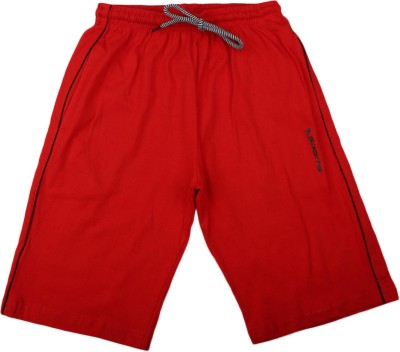 V-MART Short For Boys Sports Solid Cotton Blend(Red, Pack of 1)