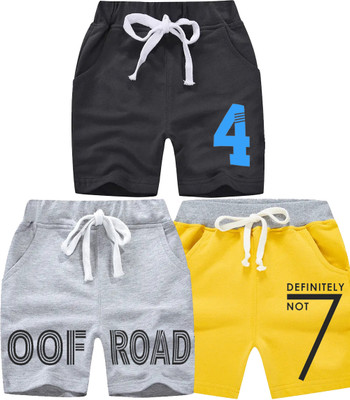 Totily Short For Boys Casual Printed Pure Cotton(Multicolor, Pack of 3)