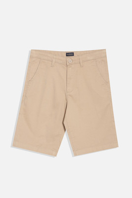 Allen Solly Short For Boys Casual Solid Cotton Blend(Beige, Pack of 1)