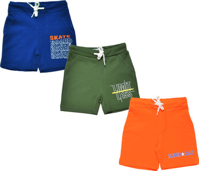 sathiyas Short For Baby Boys Casual Solid Pure Cotton(Orange, Pack of 3)