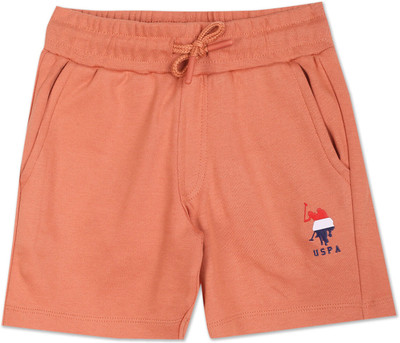U.S. POLO ASSN. Short For Boys Casual Solid Pure Cotton(Orange, Pack of 1)