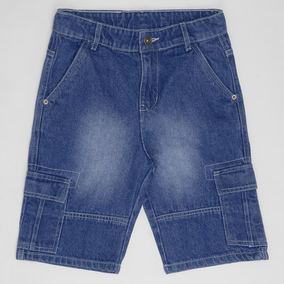 Pantaloons Junior Short For Boys Casual Solid Cotton Blend(Blue, Pack of 1)