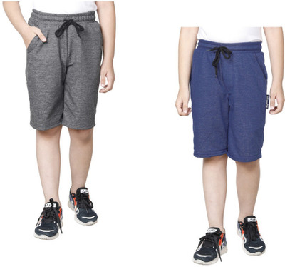 IndiWeaves Short For Boys Casual Solid Polyester(Multicolor, Pack of 2)