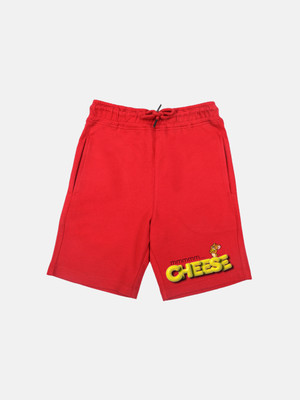 WEAR YOUR MIND Short For Boys Casual Graphic Print Cotton Blend(Red, Pack of 1)