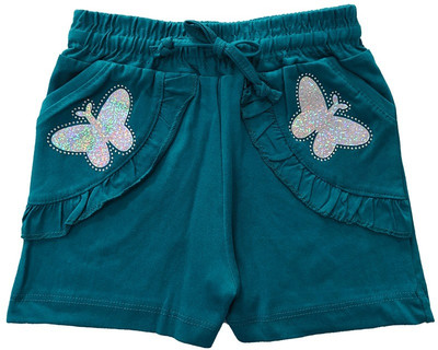 Little Funky Short For Baby Girls Casual Applique Pure Cotton(Blue, Pack of 1)