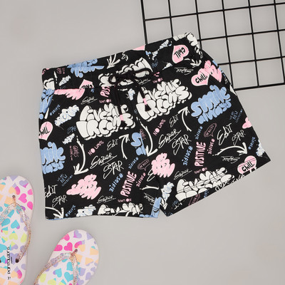 Pantaloons Junior Short For Girls Casual Printed Cotton Blend(Black, Pack of 1)