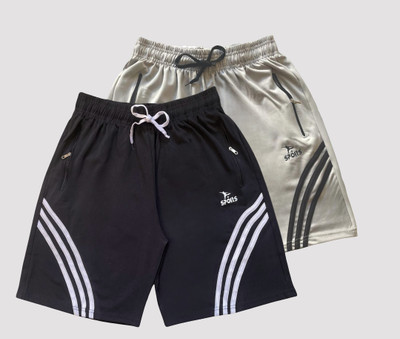 Ticoss Short For Boys Casual Striped Polyester(Multicolor, Pack of 2)