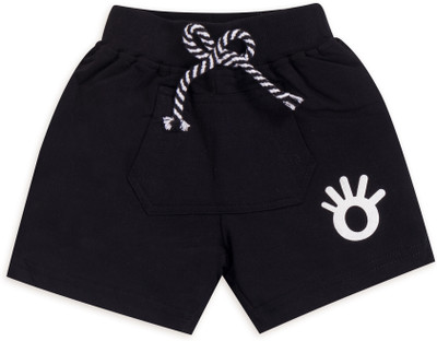 Gentle Giggles Short For Baby Boys & Baby Girls Casual Solid Pure Cotton(Black, Pack of 1)