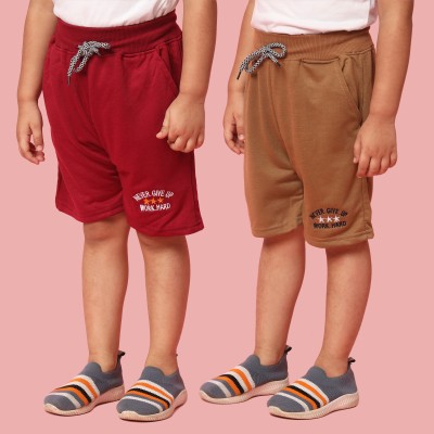 HEMLOCK Short For Boys Casual Solid Polycotton(Multicolor, Pack of 2)