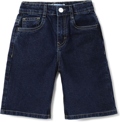 TALES & STORIES Short For Baby Boys Casual Dyed/Washed Cotton Lycra(Dark Blue, Pack of 1)